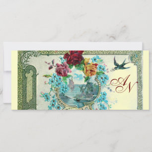 ROMANTİCA 3 MONOGRAMM, blau rosa gelb Ankündigung