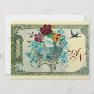 ROMANTİCA 3 MONOGRAMM Gold Metallpapier Ankündigung