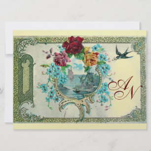 ROMANTİCA 3 MONOGRAMM Gold Metallpapier Ankündigung