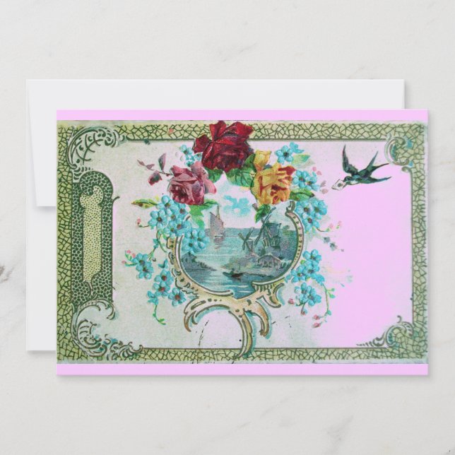 ROMANTICA 3, rosa goldmetallic Save The Date (Vorderseite)