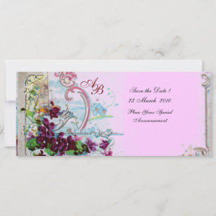 ROMANTICA 4 MONOGRAM , Rosa Einladung
