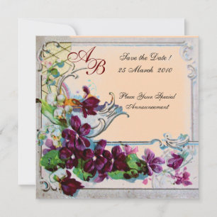 ROMANTICA 4 MONOGRAM, Rosa Einladung