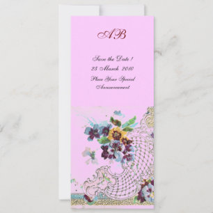 ROMANTİCA Blau Pink Lila Blumen Hochzeitsprogramm Einladung