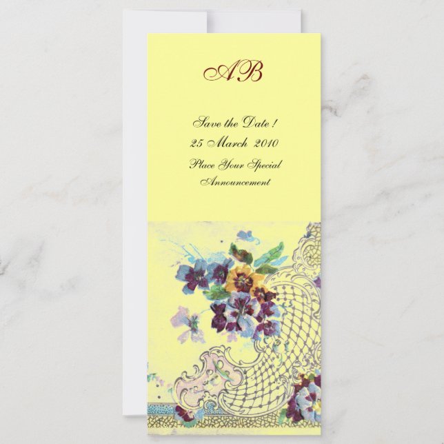 ROMANTİCA Blue Yellow Floral Wedding Program Einladung (Vorderseite)