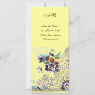 ROMANTİCA Blue Yellow Floral Wedding Program Einladung