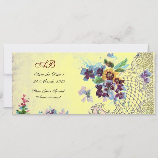 ROMANTİCA Blue Yellow Floral Wedding Program Einladung (Vorderseite)