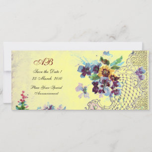 ROMANTİCA Blue Yellow Floral Wedding Program Einladung