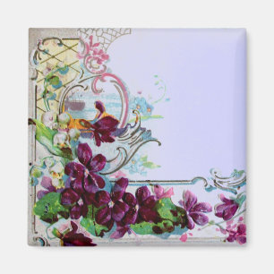 ROMANTICA Blumenranken Lila Stiefmütterchen Blau Magnet