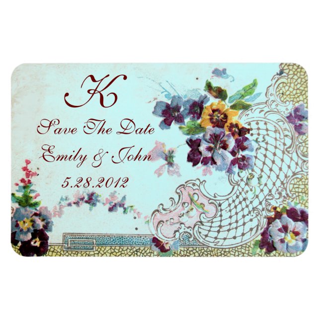 ROMANTİCA MONOGRAM, Save the Date Magnet (Horizontal)