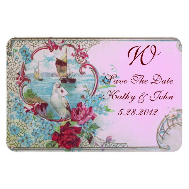 ROMANTİCA MONOGRAM, Save the Date Magnet (Horizontal)