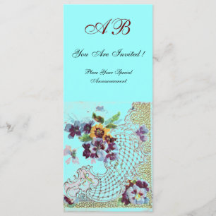 ROMANTİCA Pink Blue Floral Wedding Program Programm