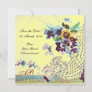 ROMANTICA Pink Blue Yellow Floral Wedgram Einladung