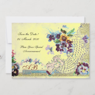 ROMANTICA Pink Blue Yellow Floral Wedgram Einladung