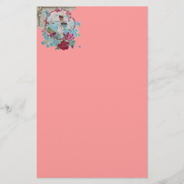 ROMANTİCA, rosa, blau Briefpapier (Vorderseite)