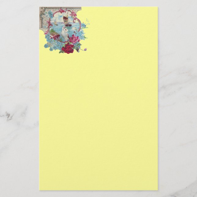 ROMANTİCA, rosa blaugelb Briefpapier (Vorderseite)