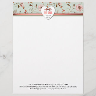 RomanticCharm Vintag Floral Wedding Collection Briefbogen