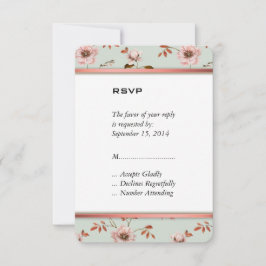 RomanticCharm Vintag Floral Wedding Collection RSVP Karte