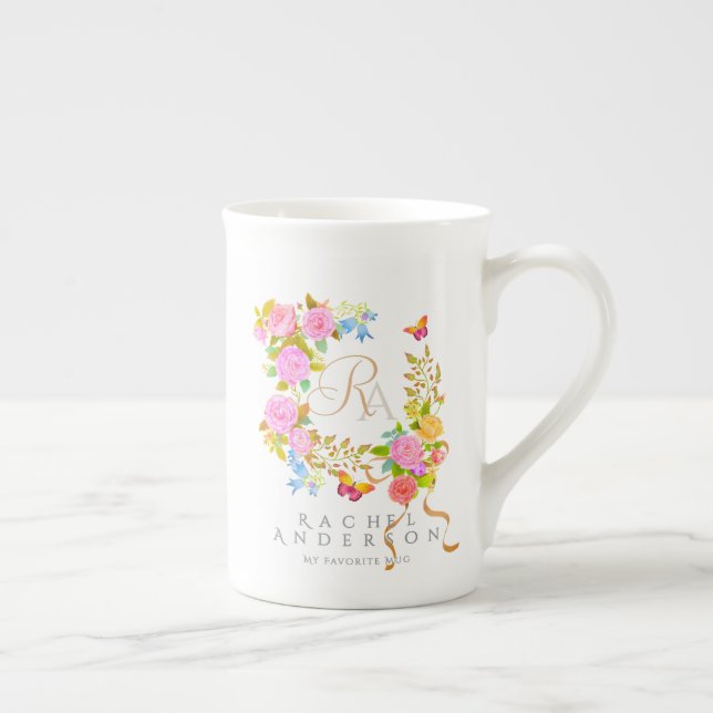 Romantics Blooming Garden Monogram Prozellantasse (Rechts)