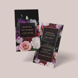 Romantik Dark Florals Visitenkarte