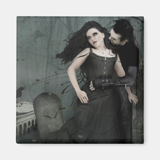 Romantik des Schwarzen Herzens Magnet (Vorne)