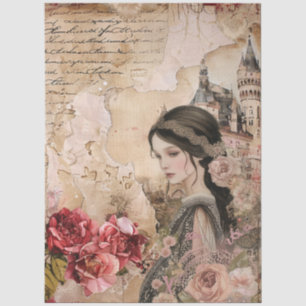Romantik Girl Flora Abstrakte Kunstgalerie Al Port Seidenpapier