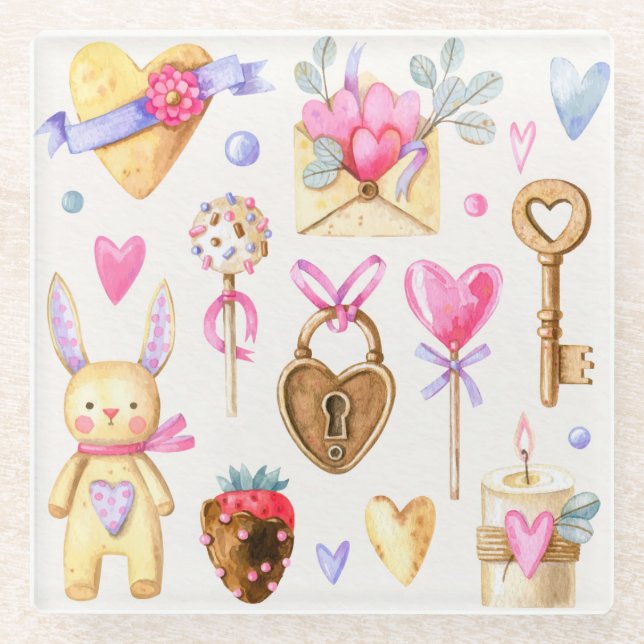 Romantik Glasuntersetzer (Vorderseite)