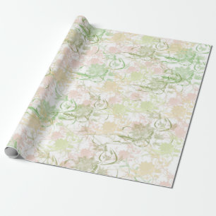Romantik, Gold, Aquamarin, Aquarell, Chic, Blume Geschenkpapier