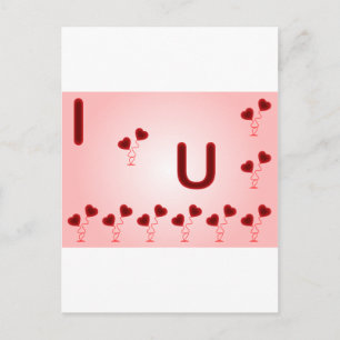 Romantik I Liebe Sie illustrieren mit roten Herzen Postkarte