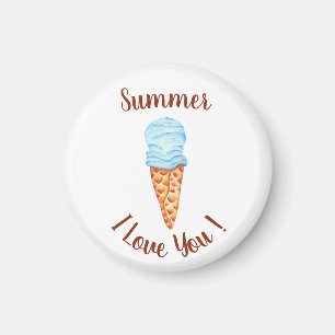 Romantik I Liebe You Ice Cream Birthday Magnet
