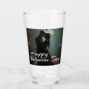 Romantik in der Rose für den Valentinstag Glas