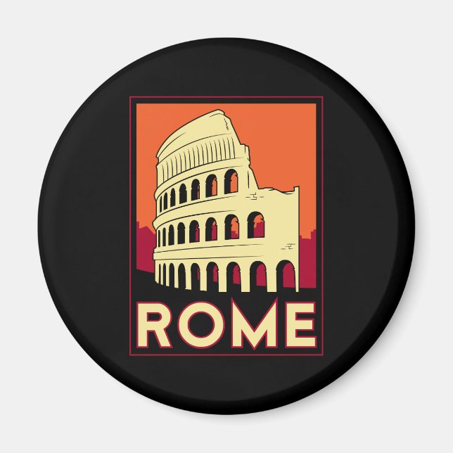 Romantik italy coliseum europe Vintage Retroreise Magnet (Vorne)