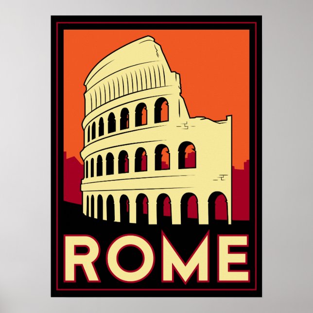 Romantik italy coliseum europe Vintage Retroreise Poster (Vorne)