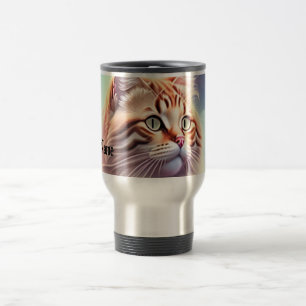 Romantik Katze mit Blumen Reisebecher