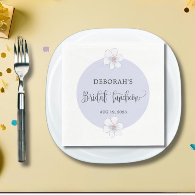 Romantik Lilac Floral Bridal Luncheon Serviette (Von Creator hochgeladen)