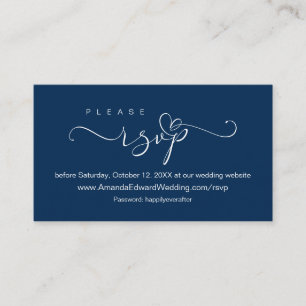 Romantik, Navy Blue, Hochzeiten Online-UAWG, Erinn Begleitkarte
