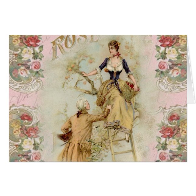 Romantik Paris Lovers rosa Shabbychic (Vorderseite (Horizontal))