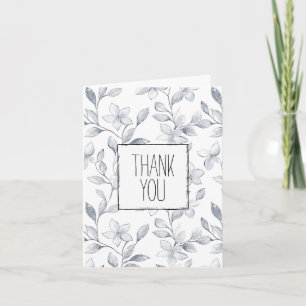 Romantik Silver Rose Floral Vielen Dank Karte