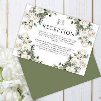 Romantik und Rose Garden Wedding Empfang Begleitkarte