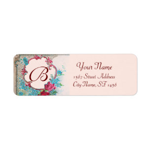 ROMANTIKA-ROSE, BLUE-BLUMEN, BLUMENMONOGRAMM, rosa