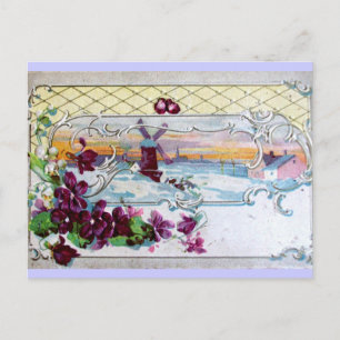 ROMANTIKA/WINDMILL IM SCHNEE, STIEFMÜTTERCHEN, SCH POSTKARTE