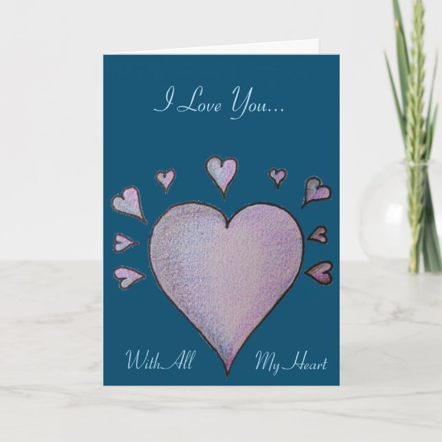 Romantikherzen mit Liebe Vers für Valentine Karte (Vorderseite)