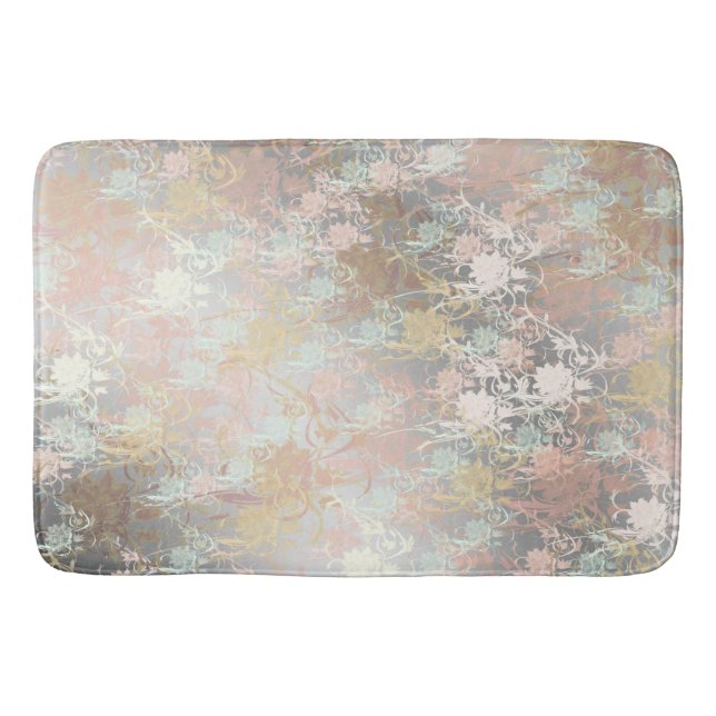 Romantisch, Aquamarin, Aquarell, Chic, floral Badematte (Vorderseite)