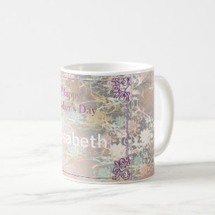 Romantisch, Aquamarin, Aquarell, Chic, floral Kaffeetasse