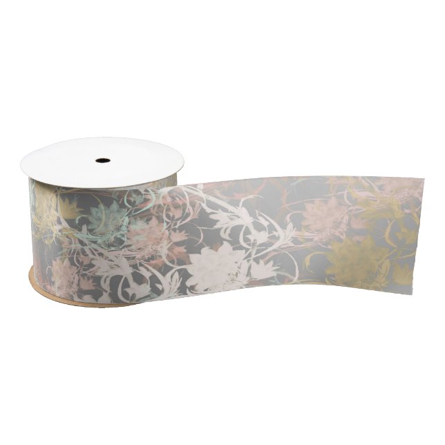 Romantisch, Aquamarin, Aquarell, Chic, floral Satinband (Spule)