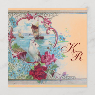 ROMANTISCH ELEGANT BLUMENHochzeits MONOGRAMM Ankündigung