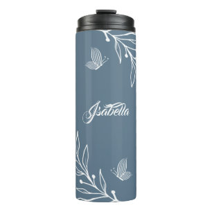 Romantisch elegant dusty blau thermosbecher