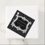 Romantisch, elegant französisch Gerahmt "Danke" Geschenkanhänger<br><div class="desc">Ein elegantes,  romantisches,  verziertes Gothic,  grau und schwarz gestautes Design mit einem aufwändigen französischen Rahmen. Personalisieren Sie mit Ihrem eigenen Text und dem Namen und Datum der Braut und des Bräutigams.</div>