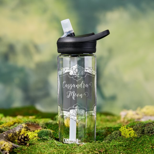 Romantisch, elegant französisch Gerahmt Personalis Trinkflasche (Außenbereich)