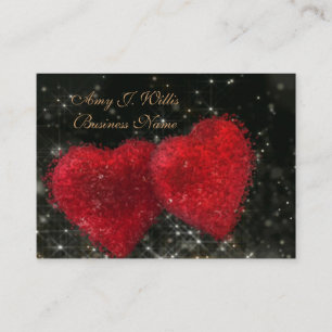 Romantisch Elegant Klassig Zwei rote Herzen Busine Visitenkarte