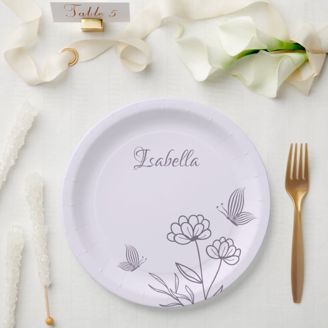 Romantisch elegant und blumenreich pappteller (Hochzeit)